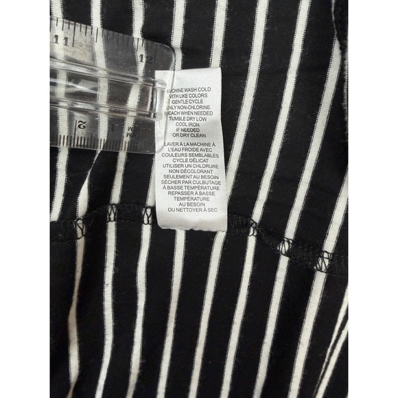 T Tahari Black &White Striped Womens Tie-Knot Front Maxi Dress L Stretch Resort - Picture 10 of 10